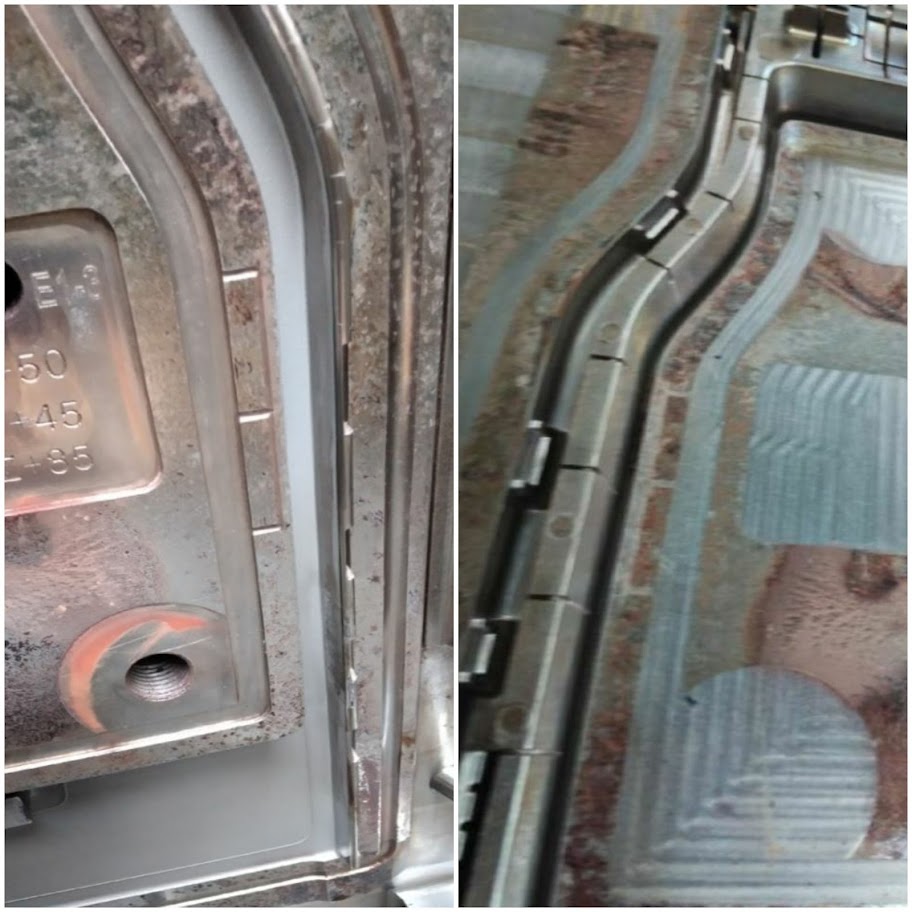 Kvalitně provedená dělící rovina s velikou nosnou plochou zajistí bezpečné rozložení zavírací síly bez rizika "sedání".