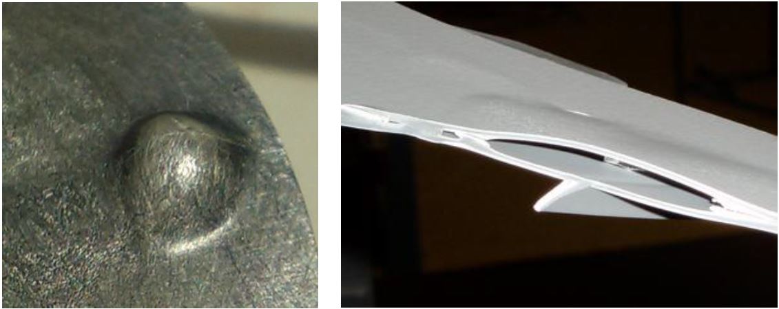 bubliny, puchýře, zavířený vzduch