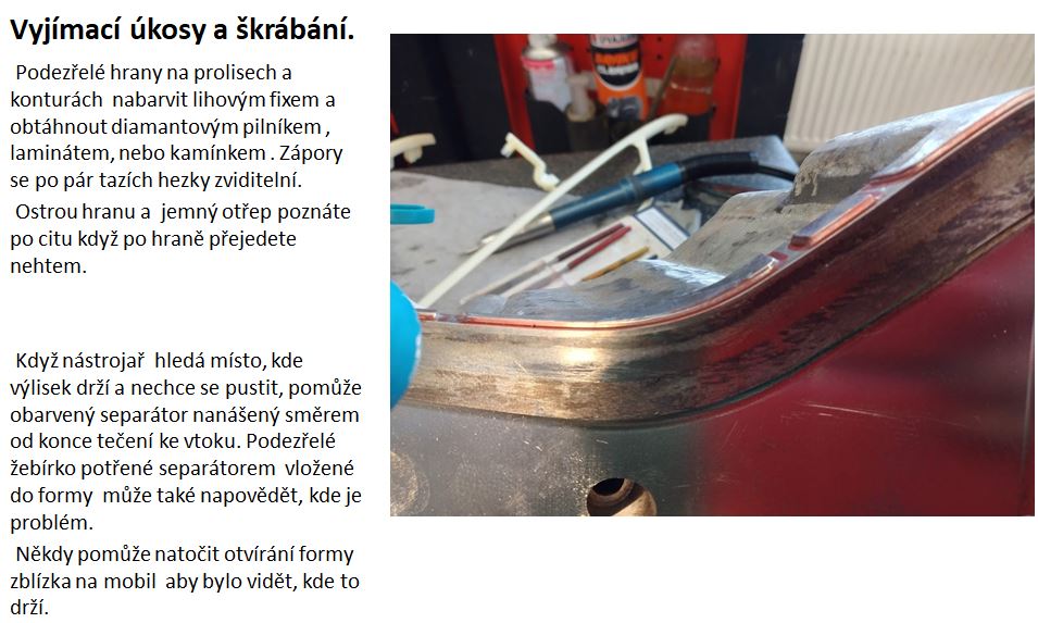 Hrany a zápory na výlisku. Zdroj HelixPin